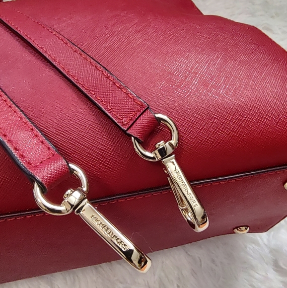 MICHAEL KORS Large Saffiano Leather Satchel Red - Picture 12 of 16